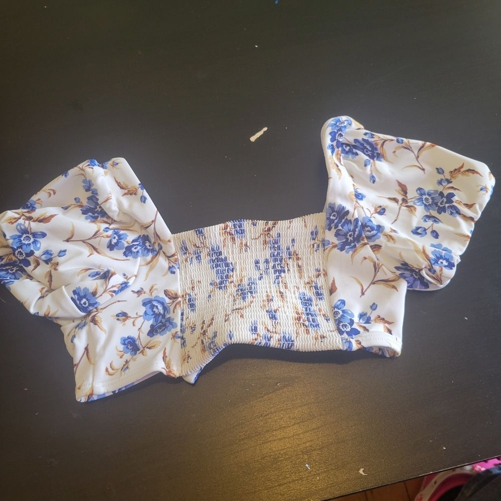 Janie and Jack Girl Floral Swim Top Size 5